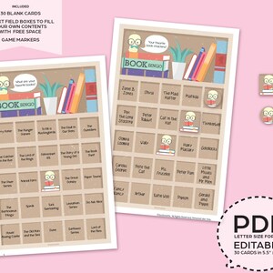 Your Theme of Book Editable Bingo Game Kit | PDF Download