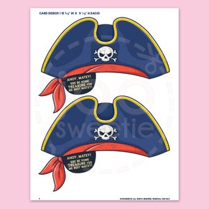 Ahoy Matey Pirate Valentine's Day Favor Card Printable PDF Donwload image 2