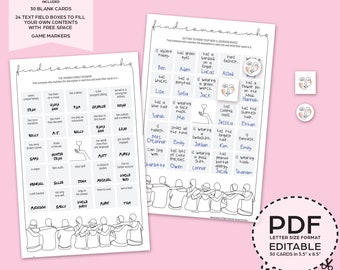 Find Someone Who Editable Bingo Game Kit–Printable PDF Download