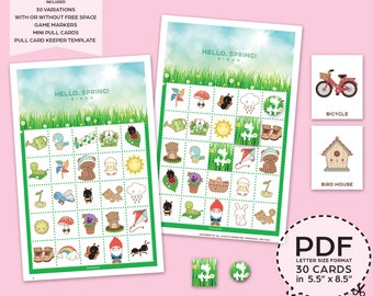 Hello, Spring Bingo Game Kit–Printable PDF Download