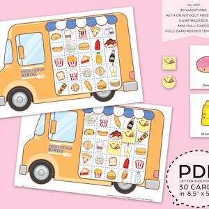 Food Truck Bingo Game Kit |  PDF Download