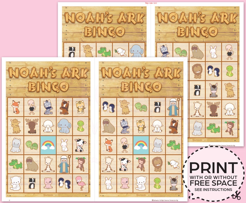 Noah's Ark Bingo Game KitPrintable PDF Download image 3