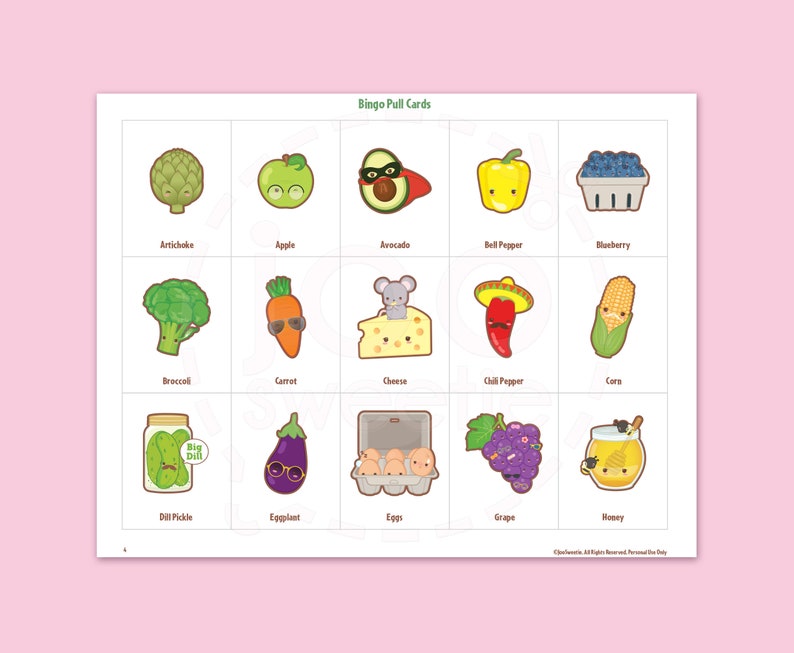 Farmers Market Bingo Game KitPrintable PDF Download image 5