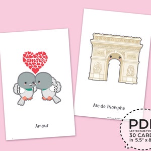 Tarjetas de bingo grandes de I Love Paris / Descarga en PDF