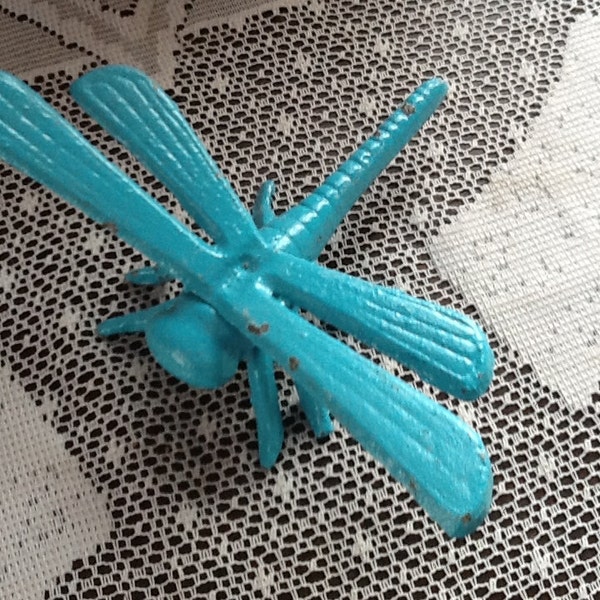 Turquoise Seaside cast iron dragonfly paperweight