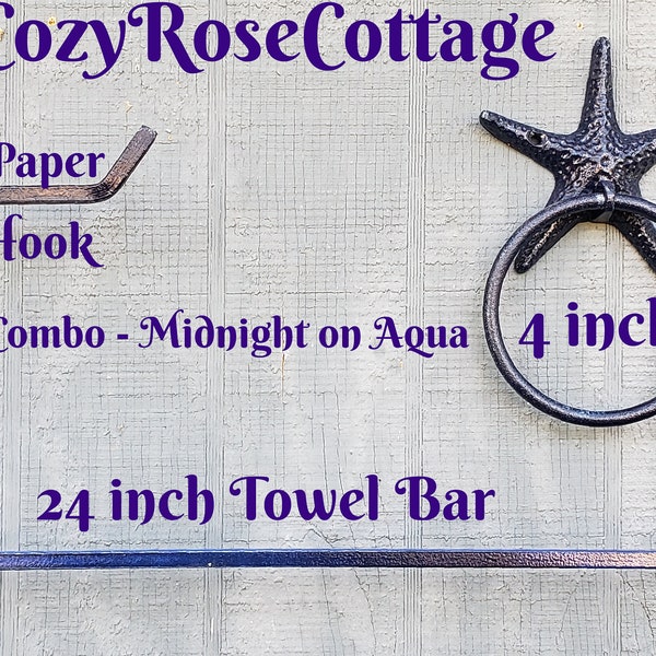 Starfish Towel Ring, Towel Hook, TP Holder and Towel Bar for your Nautical Beach Tropical Bath