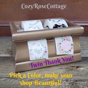 Handmade Sticker and Ribbon Dispenser: Reclaimed Wood, Painted Finish