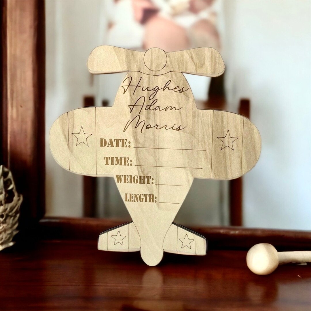 Airplane Baby Birth Announcement Sign - Etsy