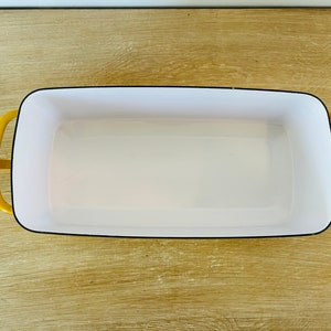 Vintage Mid Century Modern Yellow Enamelware Dansk Kobenstyle Loaf Pan Bread Pan by Jens Quistgaard image 4