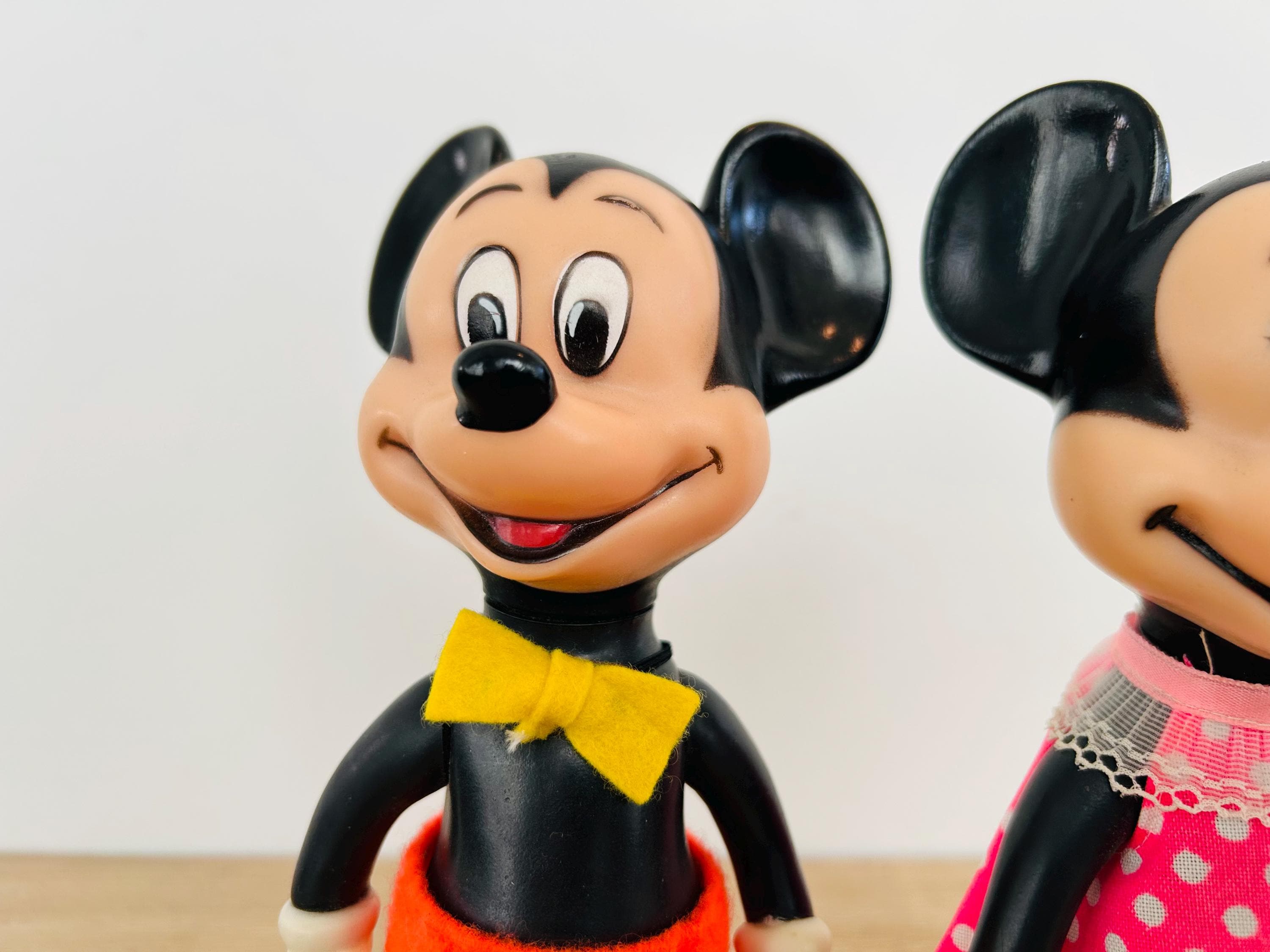 Vintage Disney Toys Mickey Mouse Minnie Mouse Rubber 8 Inch