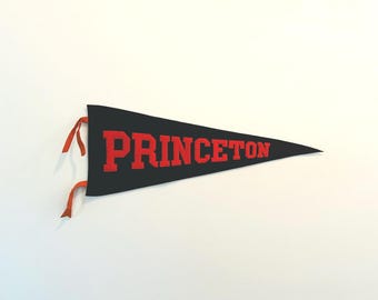Vintage Princeton Mini Pennant • 60s Felt University Ivy League