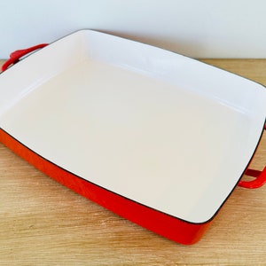 Casserole moderne vintage Mid-Century en émail rouge Dansk Kobenstyle par Jens Quistgaard image 2