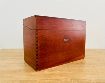 Vintage Globe Wernicke Dovetail Joint File Box Cherry Wood
