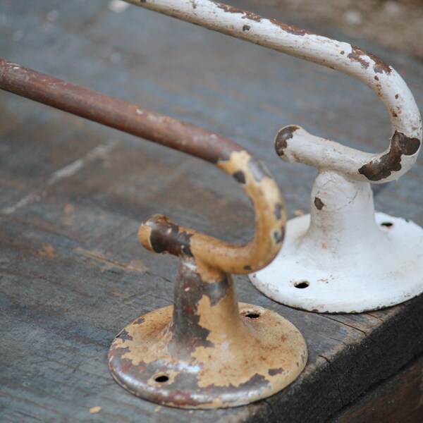 Vintage Industrial Cast Iron Towel Bars - Set of 2