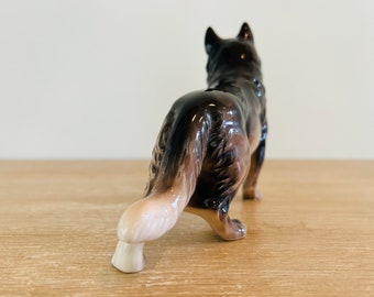 Vintage Porcelain German Shepard Sculpture by Norleans Made in