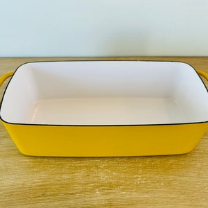 Vintage Mid Century Modern Yellow Enamelware Dansk Kobenstyle Loaf Pan Bread Pan by Jens Quistgaard image 3
