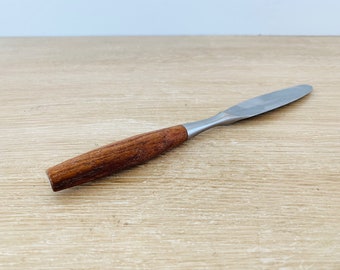 Mid Century Modern Dansk Fjord Dinner Knife Danish Jens Quistgaard Teak Wood Handle Vintage Germany Four Ducks 1950s