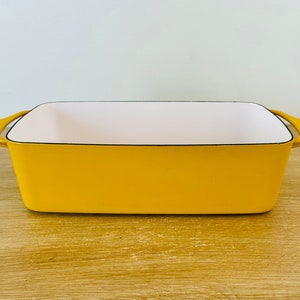 Vintage Mid Century Modern Yellow Enamelware Dansk Kobenstyle Loaf Pan Bread Pan by Jens Quistgaard image 2
