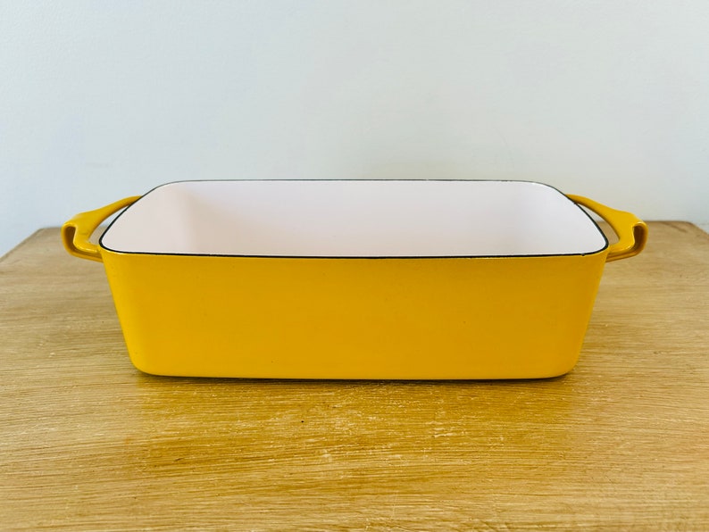 Vintage Mid Century Modern Yellow Enamelware Dansk Kobenstyle Loaf Pan Bread Pan by Jens Quistgaard image 2