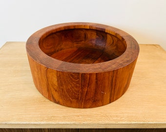 Mid Century Modern Dansk Danish Jens Quistgaard Staved Teak Salad Bowl Serving Bowl - As Is Condition