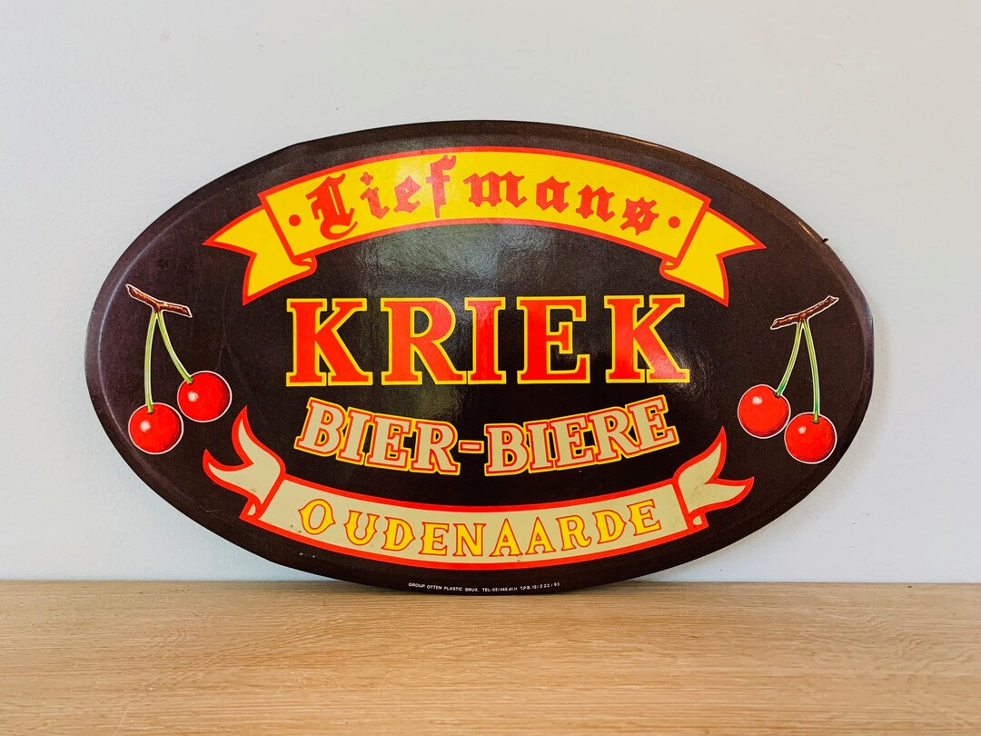 Vintage Lindemans Kriek Cherry Lambic Beer Sign Otten Sign Brussels Belgium Octoberfest Etsy