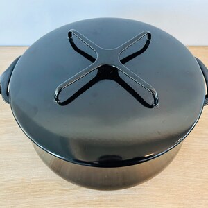 Vintage Mid Century Modern Black Enamelware Dansk Kobenstyle Large Dutch Oven by Jens Quistgaard image 4