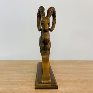 Vintage Mid Century Modern Brass Ibex Sculpture image 3