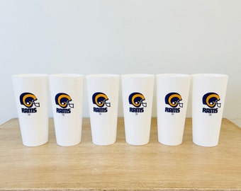 Vintage Los Angeles Rams NFL Football Plastic Cups Set of 6