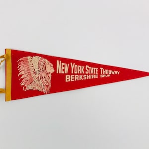 Vintage New York State Thruway Berkshire Spur Souvenir Pennant