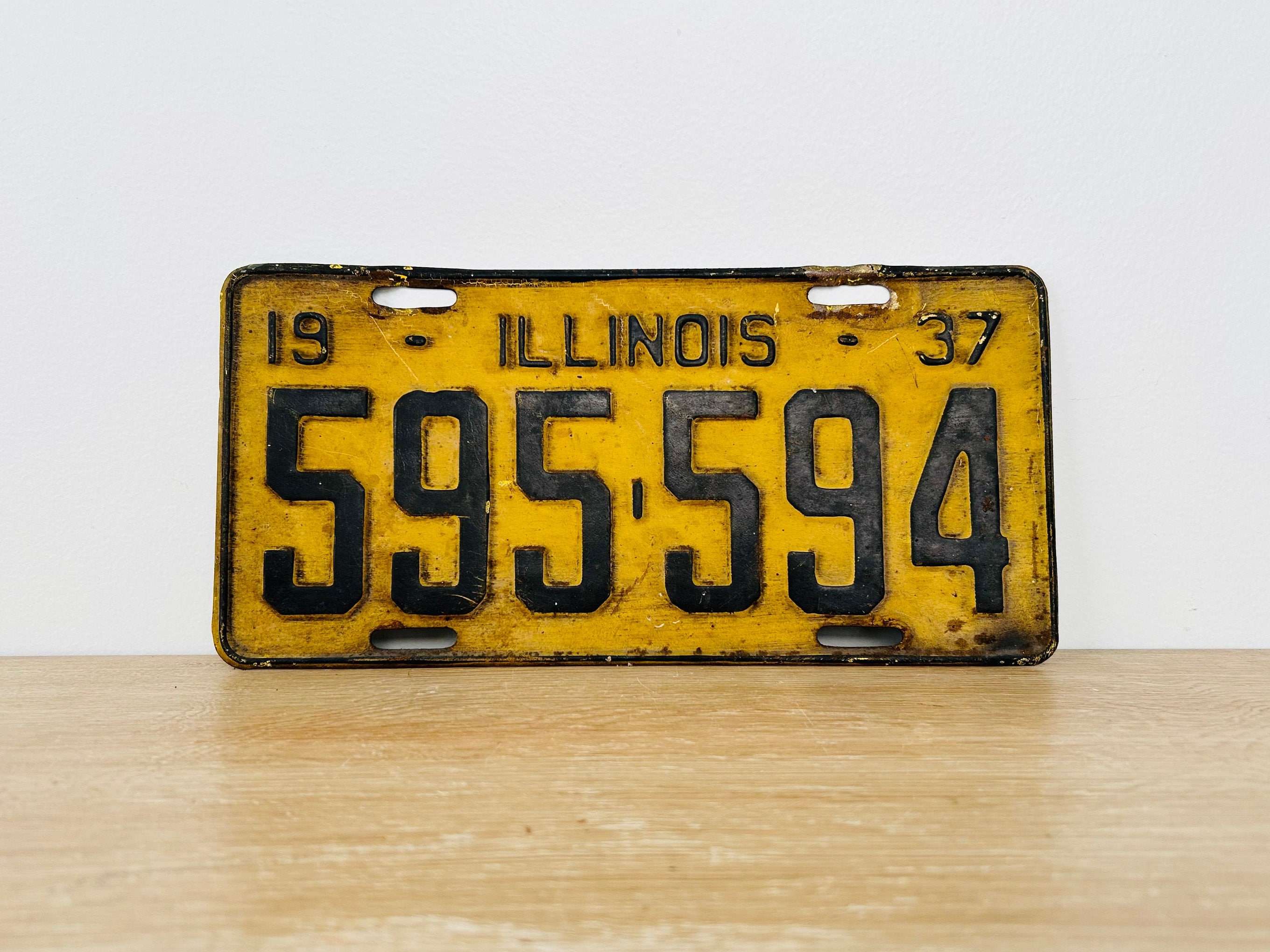 Vintage License Plate 1937 Illinois License Plate - Etsy