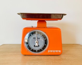 Mid Century Stube Small Bakery/Produce Orange Kitchen Scale Made in West Germany Stube 7000 10kg