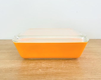 Vintage Pyrex Daisy Refrigerator Set, Citrus Orange Yellow, New in