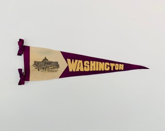 Vintage Washington DC Congressional Library Sewn Letter Pennant