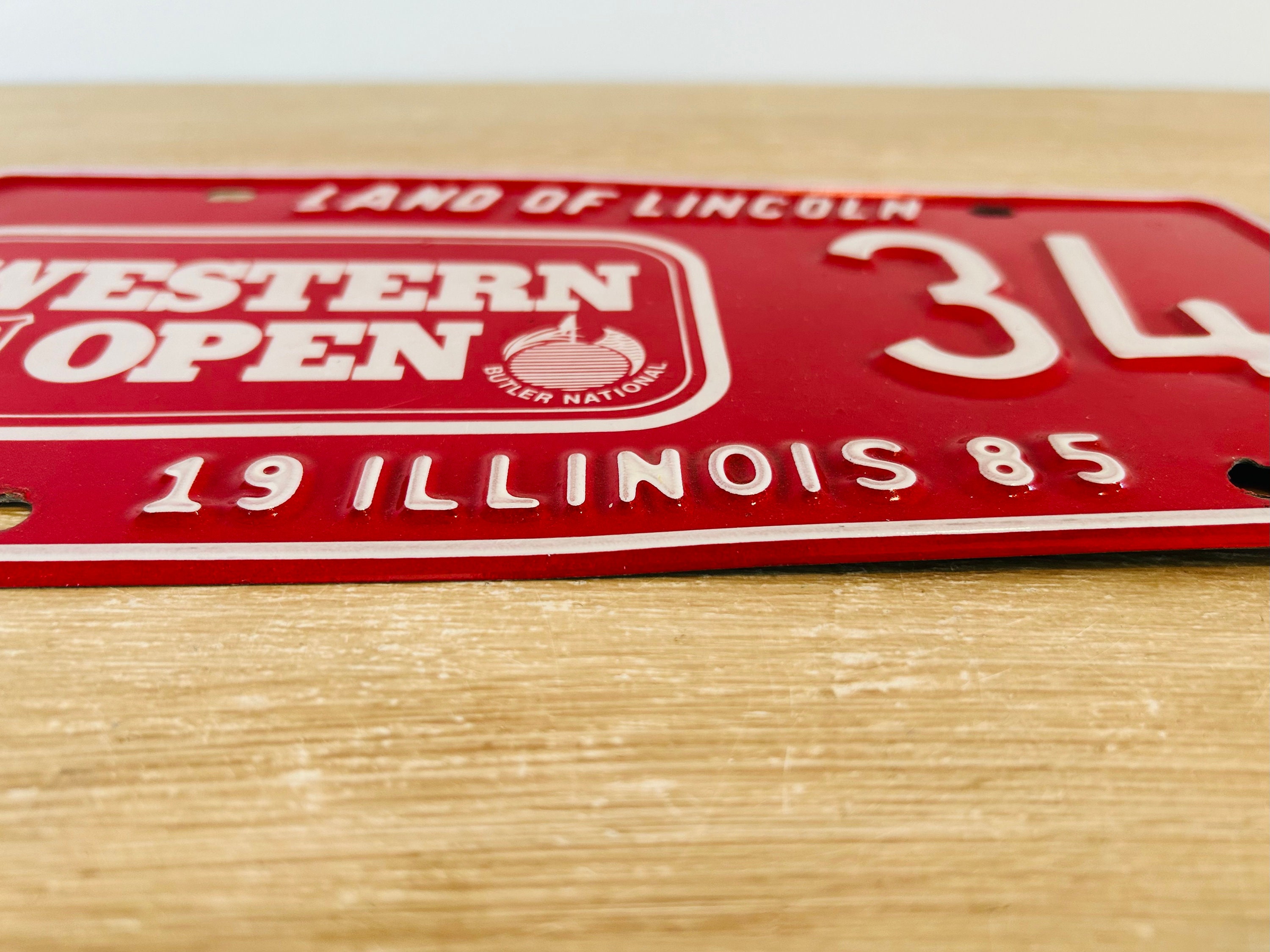 Vintage 1985 Illinois License Plate for the Western Open at Butler ...