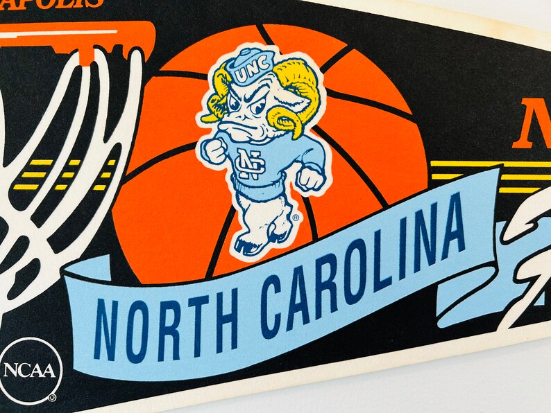 Vintage University of North Carolina UNC NCAA 1991 Final Four Indianapolis Pennant image 5