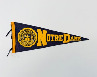 Vintage University of Notre Dame Full Size Pennant - As Is Condition