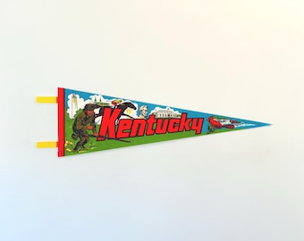 Vintage 1970s Kentucky Souvenir Pennant