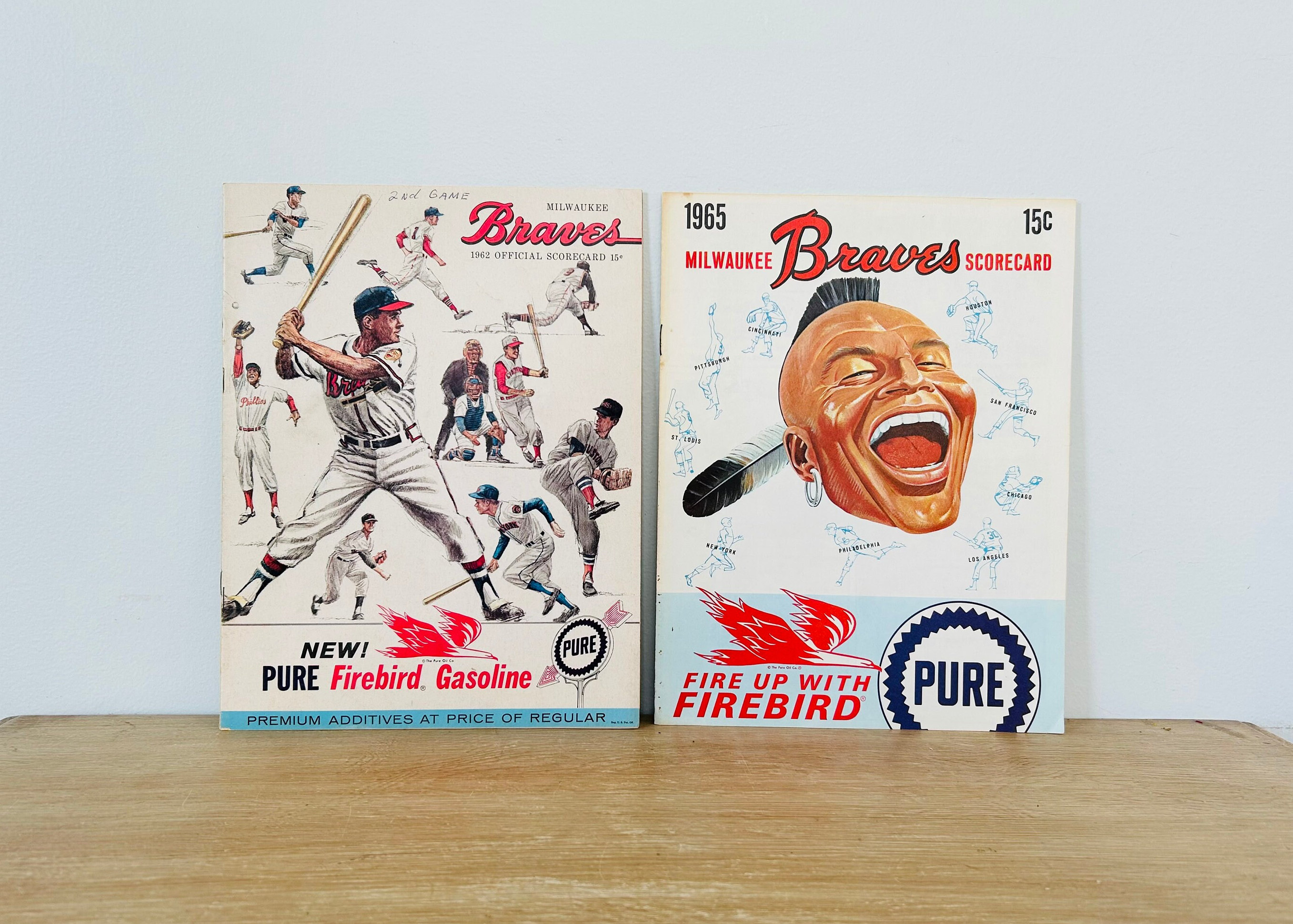 Vintage Milwaukee Braves 1965 and 1962 Score Card Program - Lot of