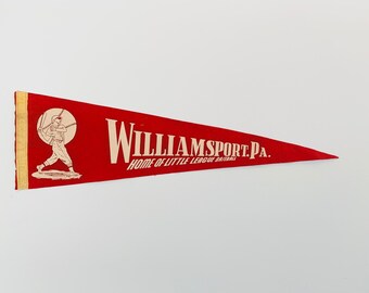 Vintage Williamsport Pennsylvania Home of Little League Baseball Souvenir Pennant