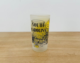 Vintage Hazel Atlas South Carolina State Frosted Glass Tumbler