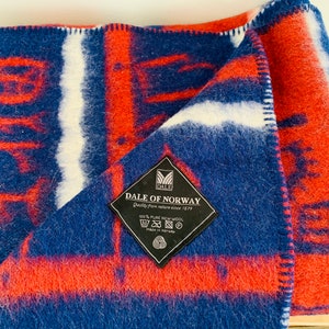 Vintage Dale of Norway Wool Blanket 100% Pure New Wool Made in Norway image 2