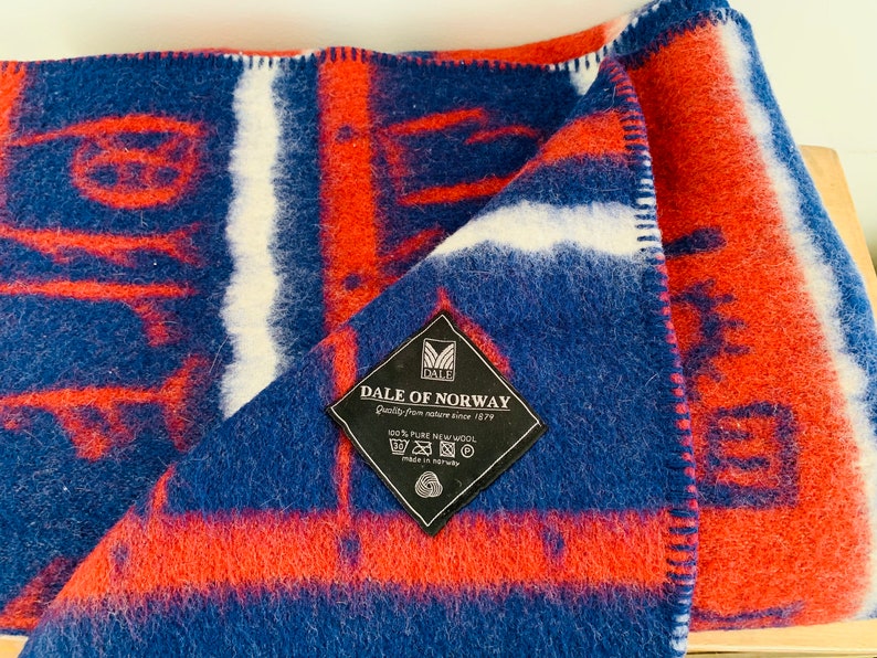 Vintage Dale of Norway Wool Blanket 100% Pure New Wool Made in Norway image 2