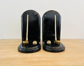 Vintage Brass Golf Bookends