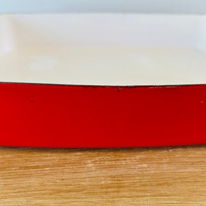 Casserole moderne vintage Mid-Century en émail rouge Dansk Kobenstyle par Jens Quistgaard image 5