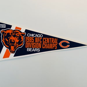 Vintage 1985 NFC Central Division Champions Chicago Bears NFL Football Pennant