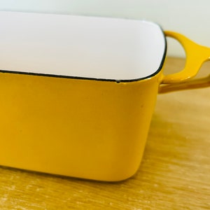 Vintage Mid Century Modern Yellow Enamelware Dansk Kobenstyle Loaf Pan Bread Pan by Jens Quistgaard image 5