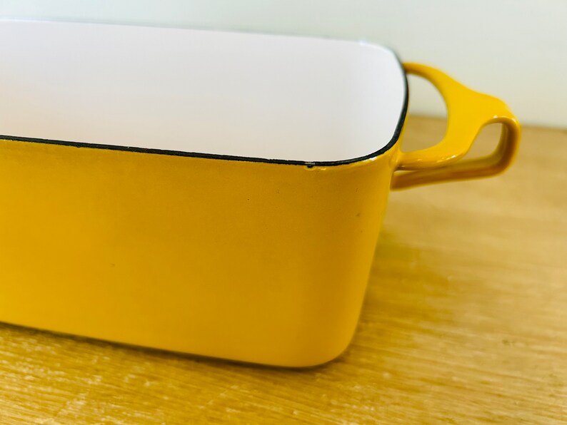 Vintage Mid Century Modern Yellow Enamelware Dansk Kobenstyle Loaf Pan Bread Pan by Jens Quistgaard image 5