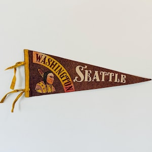 Vintage Seattle Washington Medium Size Pennant