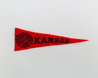 Vintage University of Kansas Mini 9 inch Pennant