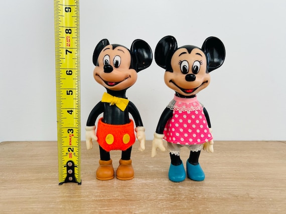 Vintage Disney Toys Mickey Mouse Minnie Mouse Rubber 8 Inch